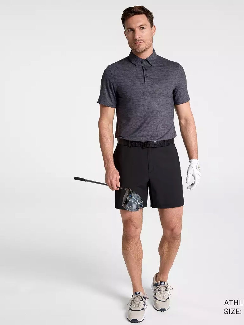 VRST Men's Golf Pivot Polo Large Graphic Charcoal Heather Gray